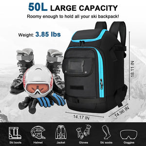 50L Waterproof Ski Boot Bag Backpack With Compartments And Ski Carry Straps 1005007348303295-al