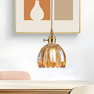 Modern Retro Glass Flower Pendant Light