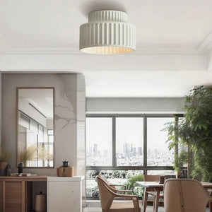 Glarefusion Vintage Cream Style Drum Ceiling Lamp