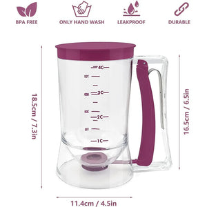 900 Ml Pancake Batter Dispenser With Measuring Label For Baking 1005005902908313-1 Piece