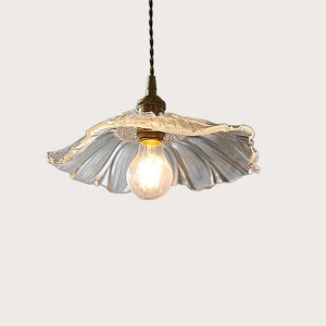 Retro Lotus Leaf Shape Glass Pendant Lamp