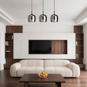 Glarefusion Modern Black Glass Pendant Light