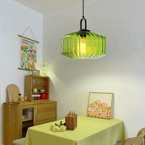 Nordic Modern Vintage Striped Glass Pendant Light