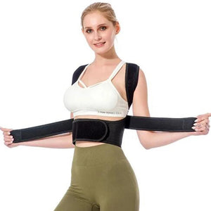 Adjustable Back And Shoulder Posture Corrector Brace With Lumbar Belt 1005005931675784-Silver-XXXXL