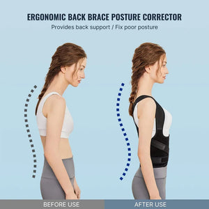 Adjustable Back Brace Posture Corrector With Full Back Support 1005006302116840-S