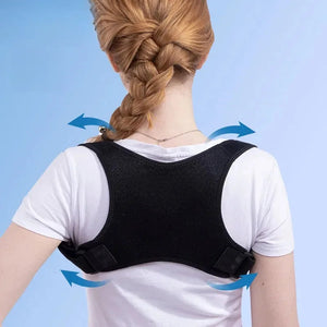 Adjustable Back Posture Corrector Brace For Shoulder And Spine Support 1005010346227230-Black-XXL
