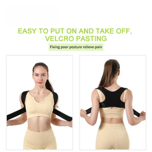 Adjustable Back Posture Corrector Brace For Shoulder And Spine Support 1005010346227230-Black-XXL