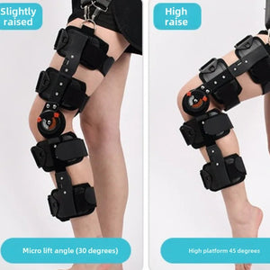 Adjustable Hinged Knee Brace With Range Of Motion Fixation Support 1005008778692613-A-Black-Strapless