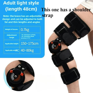 Adjustable Hinged Knee Brace With Range Of Motion Fixation Support 1005008778692613-A-Black-Strapless