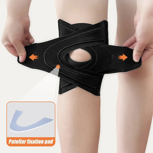 Adjustable Knee Brace With Dual Spring Stabilizers For Pain Relief 1005007432248531-Black-M