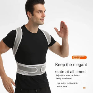 Adjustable Scoliosis Posture Corrector Corset Back Brace Lumbar Support Belt 1005008751823650-Gray-L