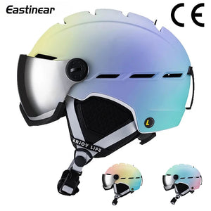 Adjustable Ventilation Ski Helmet With Thermal Liner And Removable Earmuffs 1005010050670185-A2-purple-M(55-58CM)
