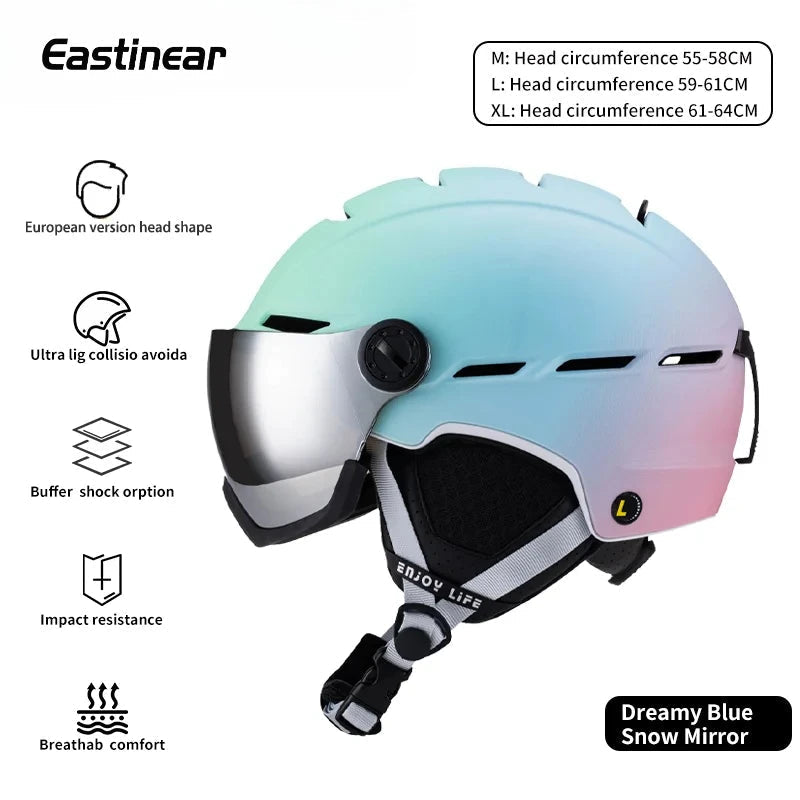 Adjustable Ventilation Ski Helmet With Thermal Liner And Removable Earmuffs 1005010050670185-A2-purple-M(55-58CM)