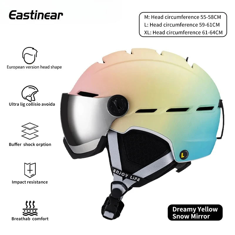 Adjustable Ventilation Ski Helmet With Thermal Liner And Removable Earmuffs 1005010050670185-A2-purple-M(55-58CM)