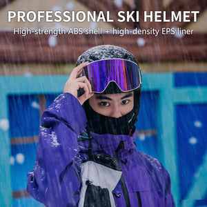 Adult Ski And Skate Helmet With Goggles Abs Eps Warm Liner 1005008093000864-PRAN-S-51-54cm
