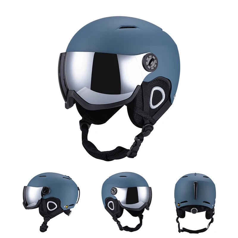 Adult Ski And Skate Helmet With Goggles Abs Eps Warm Liner 1005008093000864-PRAN-S-51-54cm