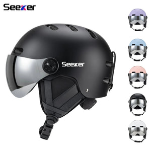 Adult Ski Helmet With Goggles Abs Shell Eps Liner Adjustable Fit 1005008148980018-Light Pink-L(59-61CM)
