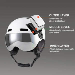 Adult Ski Helmet With Goggles Abs Shell Eps Liner Adjustable Fit 1005008148980018-Light Pink-L(59-61CM)