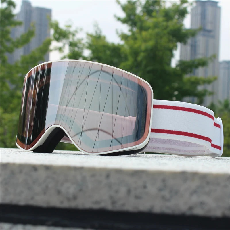Adult Ski Snowboard Goggles Uv400 Mirror Lens Double Anti Fog Cylindrical 1005007476624683-D