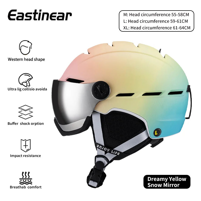 All In One Warm Ski Helmet With Adjustable Ventilation For Comfort 1005007874480813-Fantasy blue-L(59-61cm)
