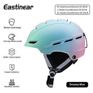All In One Warm Ski Helmet With Adjustable Ventilation For Comfort 1005007874480813-Fantasy blue-L(59-61cm)