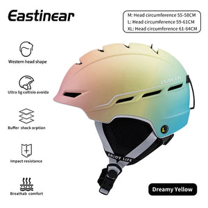 All In One Warm Ski Helmet With Adjustable Ventilation For Comfort 1005007874480813-Fantasy blue-L(59-61cm)