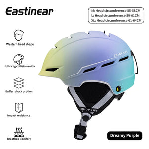 All In One Warm Ski Helmet With Adjustable Ventilation For Comfort 1005007874480813-Fantasy blue-L(59-61cm)