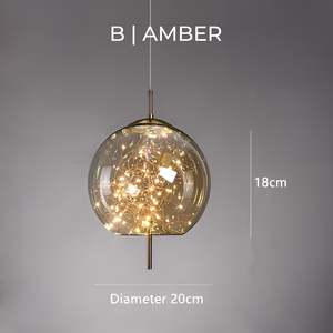 Modern Glass LED Pendant Light with Artistic Bubble Design