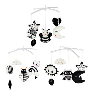 Black and White Baby Crib Mobile Music Box