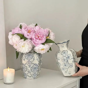 Blue And White Hand Painted Ceramic Porcelain Vase Flower Pot Decor 1005008565958475-S Man Tang