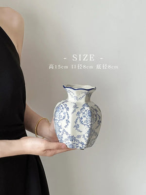 Blue And White Hand Painted Ceramic Porcelain Vase Flower Pot Decor 1005008565958475-S Man Tang