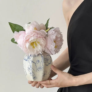 Blue And White Hand Painted Ceramic Porcelain Vase Flower Pot Decor 1005008565958475-S Man Tang