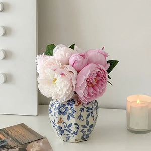 Blue And White Hand Painted Ceramic Porcelain Vase Flower Pot Decor 1005008565958475-S Man Tang