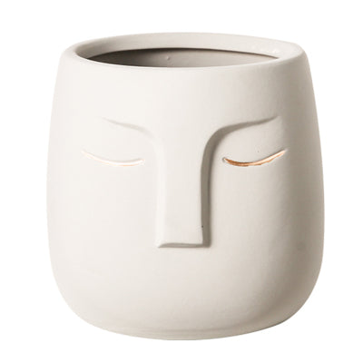 Sleeping Face Abstract Ceramic Flower Pot