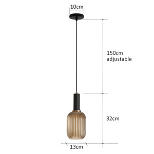 Modern Ribbed Glass Pendant Light