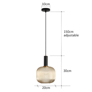 Modern Ribbed Glass Pendant Light