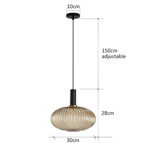 Modern Ribbed Glass Pendant Light