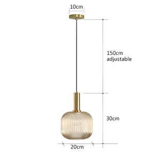 Modern Ribbed Glass Pendant Light