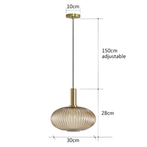 Modern Ribbed Glass Pendant Light