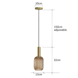 Modern Ribbed Glass Pendant Light