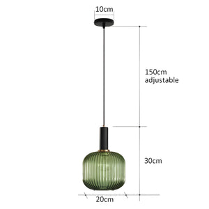 Modern Ribbed Glass Pendant Light