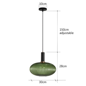 Modern Ribbed Glass Pendant Light
