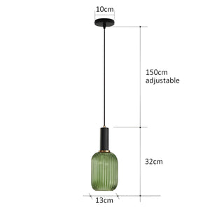 Modern Ribbed Glass Pendant Light