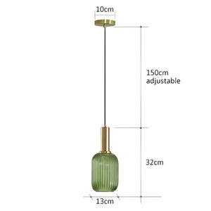 Modern Ribbed Glass Pendant Light