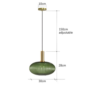 Modern Ribbed Glass Pendant Light