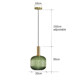 Modern Ribbed Glass Pendant Light