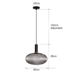 Modern Ribbed Glass Pendant Light