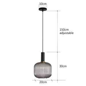 Modern Ribbed Glass Pendant Light