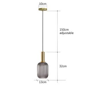 Modern Ribbed Glass Pendant Light
