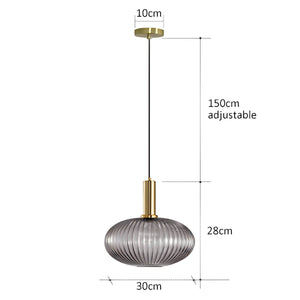 Modern Ribbed Glass Pendant Light